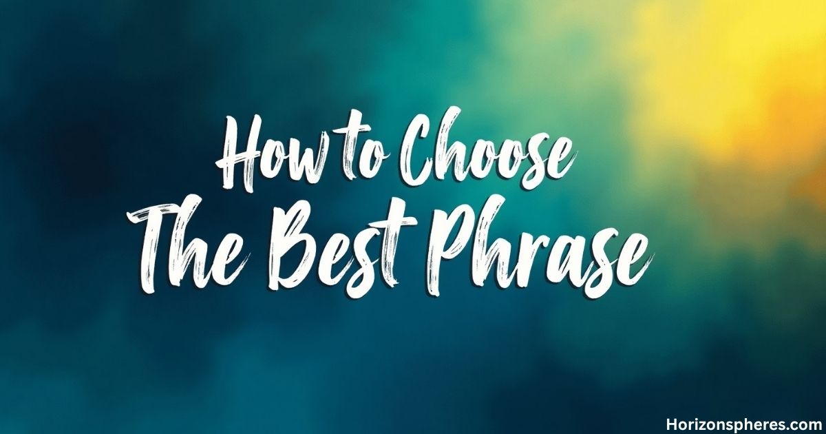 How to Choose the Best Phrase